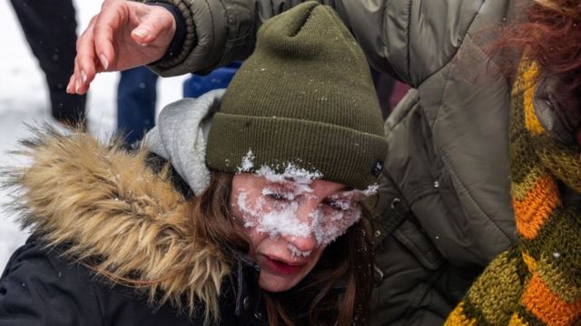 Ottawa protester clears his eyes