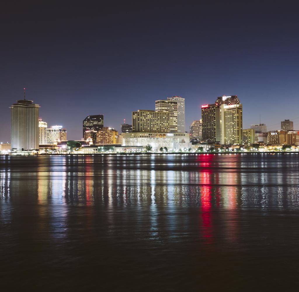View of downtown New Orleans and the Mississippi River