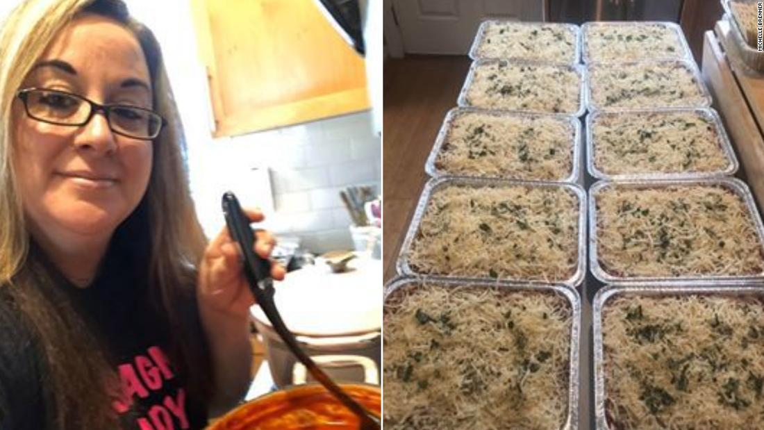 Frightened by her job, she is now a ‘Lasagna lady’ who prepares free meals for first responders and friends