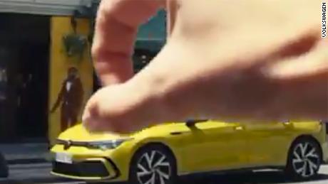Ad screen display. Volkswagen withdrew the video, but re-posted it elsewhere on social media.