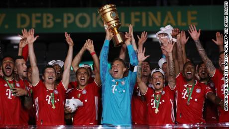 Bayern Munich lifted the German Cup after beating Bayer Leverkusen 4-2.