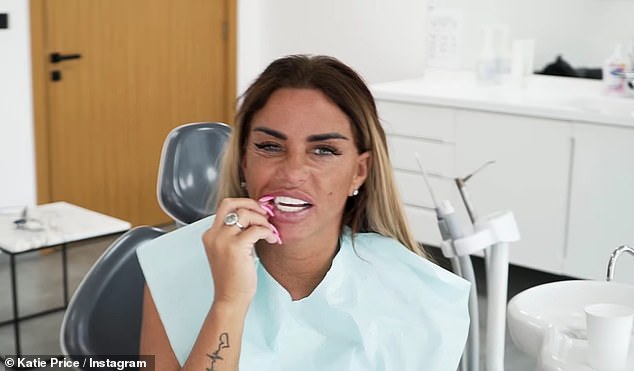 Oops: Katie explained that some of her teeth had already come loose while she was eating her breakfast before the appointment