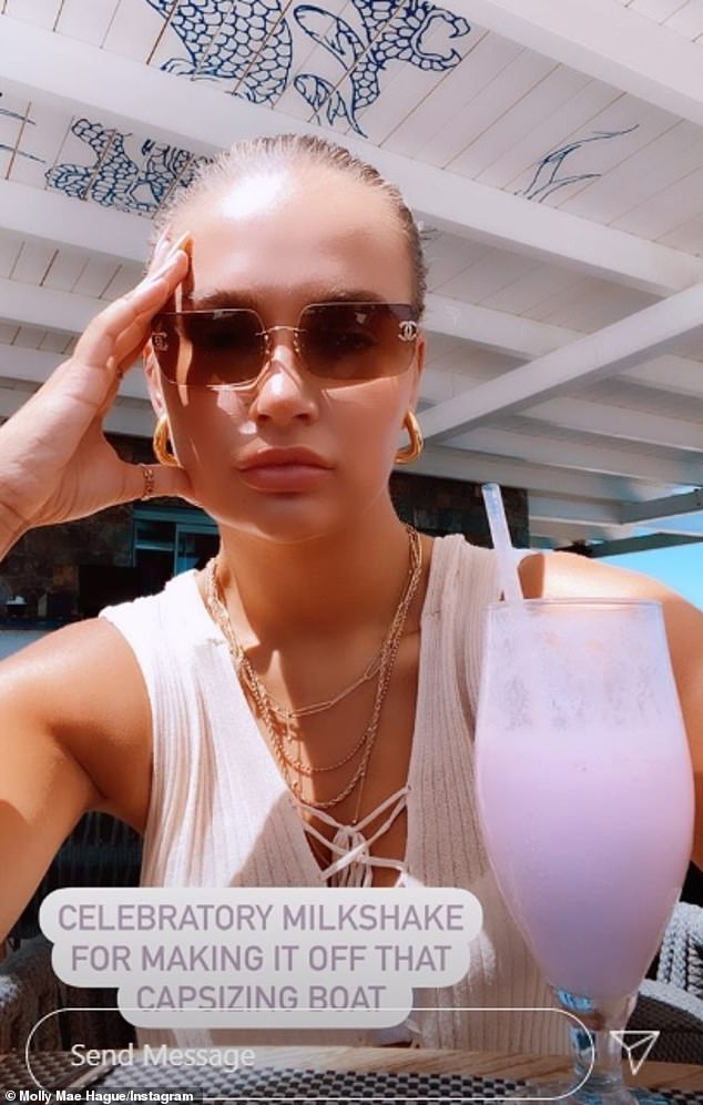 Ordeal: Love Island's Molly-Mae Hague claimed on Saturday that she and Maura Higgins nearly DIED in a terrifying yacht trip as the stars were left shaken by the incident in Crete