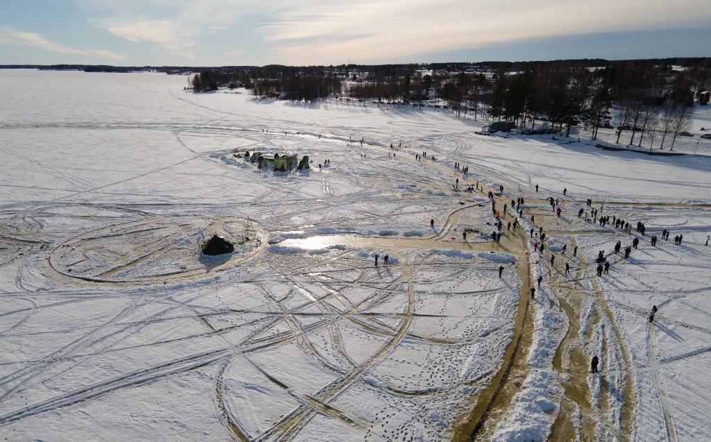 In Finland, they build the world’s largest “snow ring”