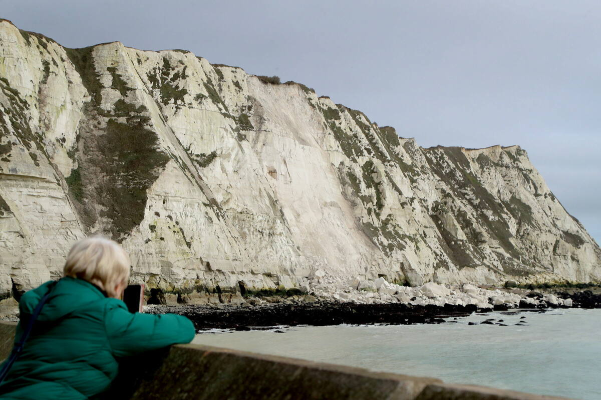 Part of the cliffs of Dover fell into the sea