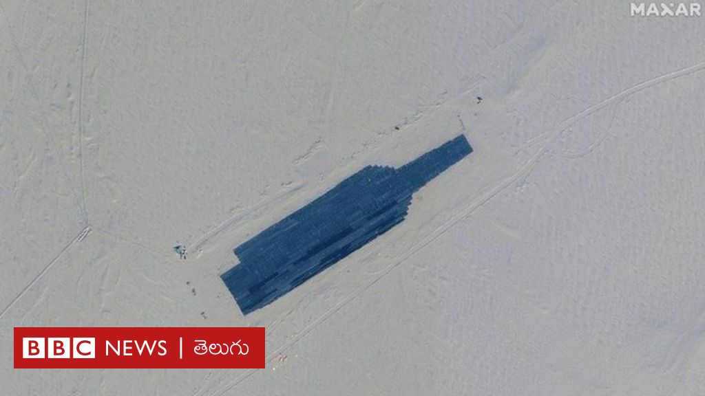 Structures resembling US warships in the Chinese desert, revealed in satellite images