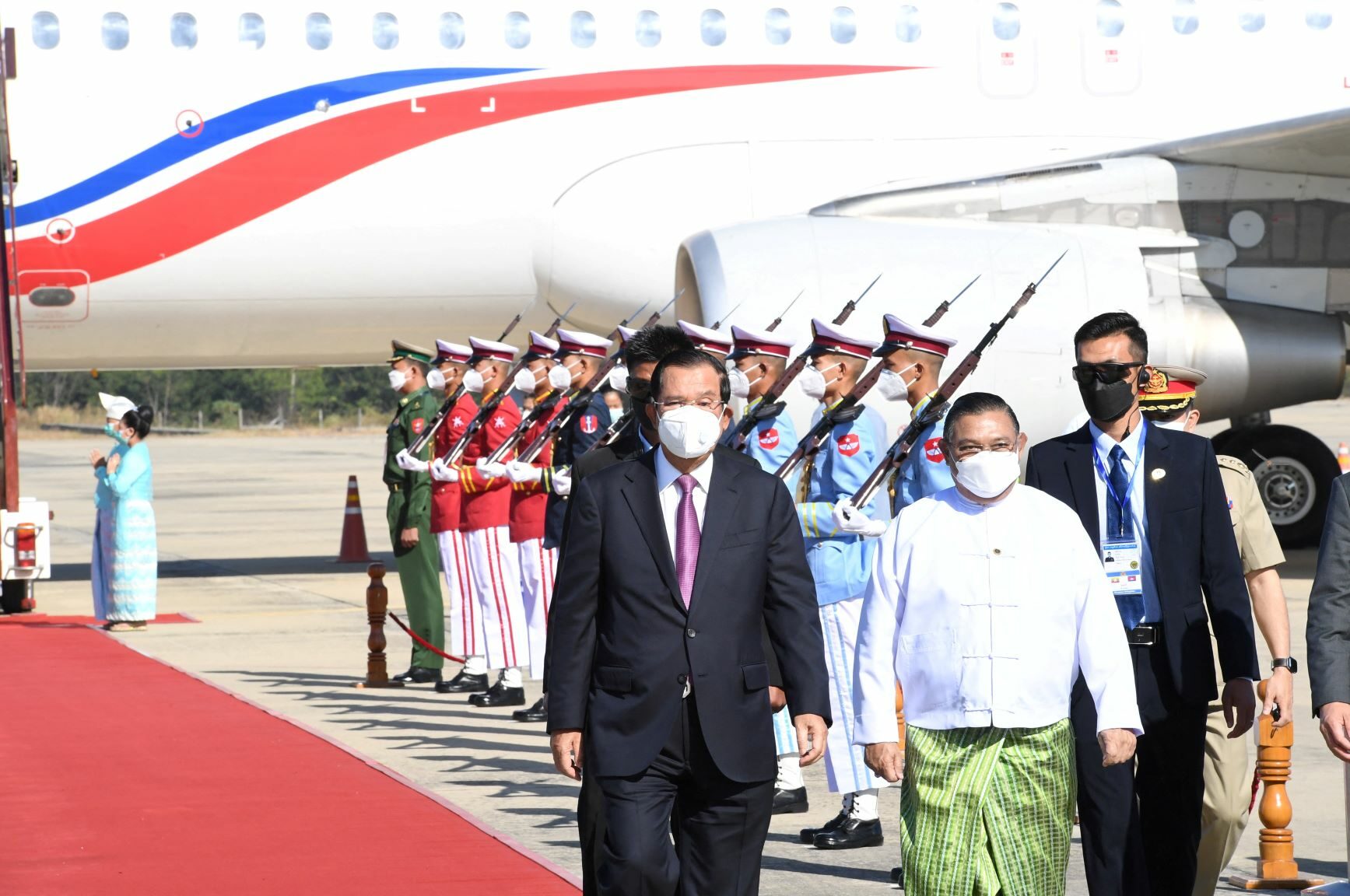 Myanmar opens red carpet to welcome Hun Sen amid protests against Cambodian leader’s visit