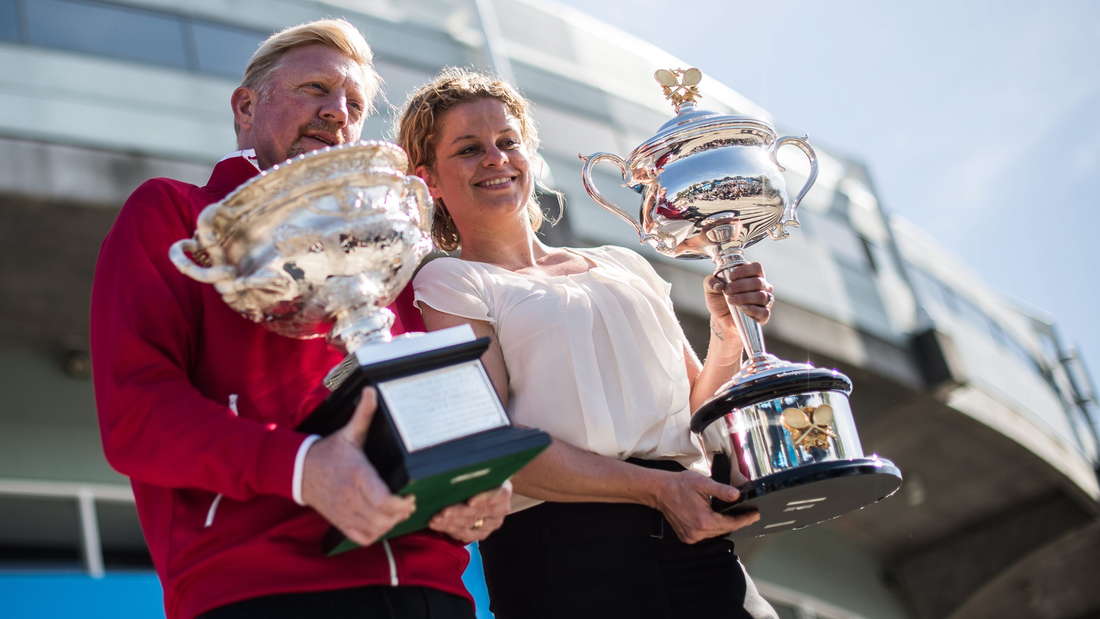 Australian Open winners include: Boris Becker (left) and Kim Clijsters.