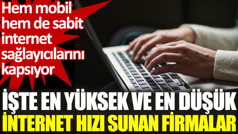 The companies that offer the highest and lowest internet speed in Turkey have been announced